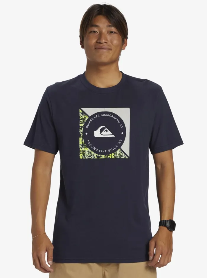 Quiksilver Boardshort Linked TShirt Navy Blazer Mens Tees Quiksilver Boardshort Linked TShirt Navy Blazer Mens Tees