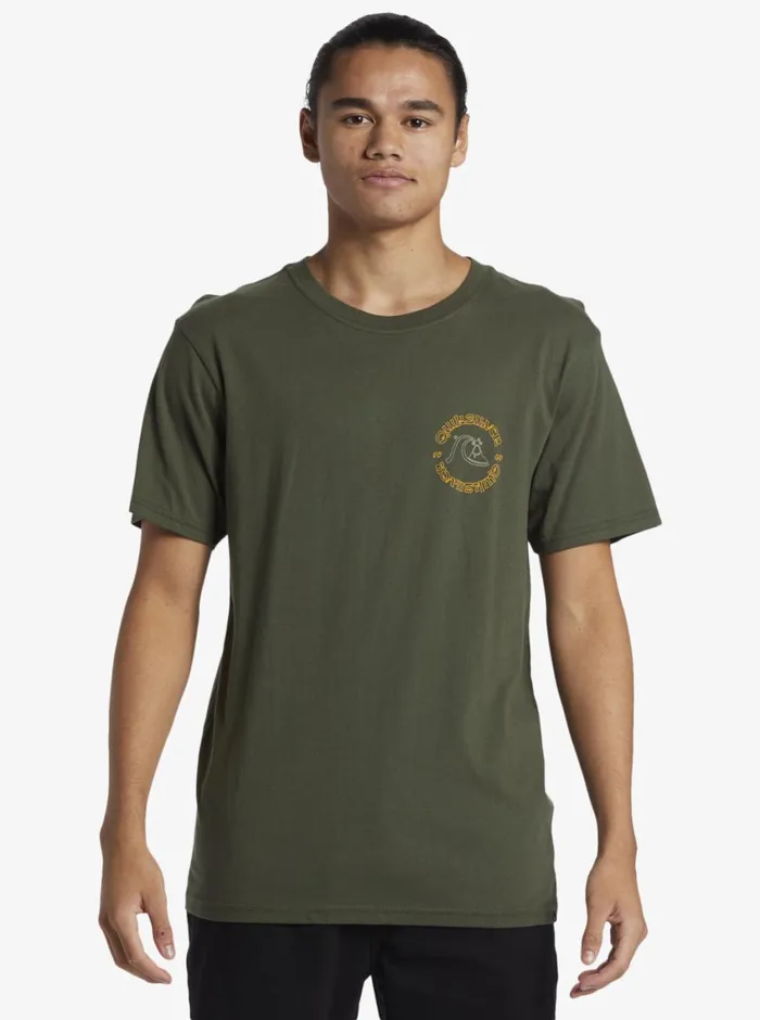 Quiksilver Bubble Outline TShirt Climbing Ivy Mens Tees Quiksilver Bubble Outline TShirt Climbing Ivy Mens Tees