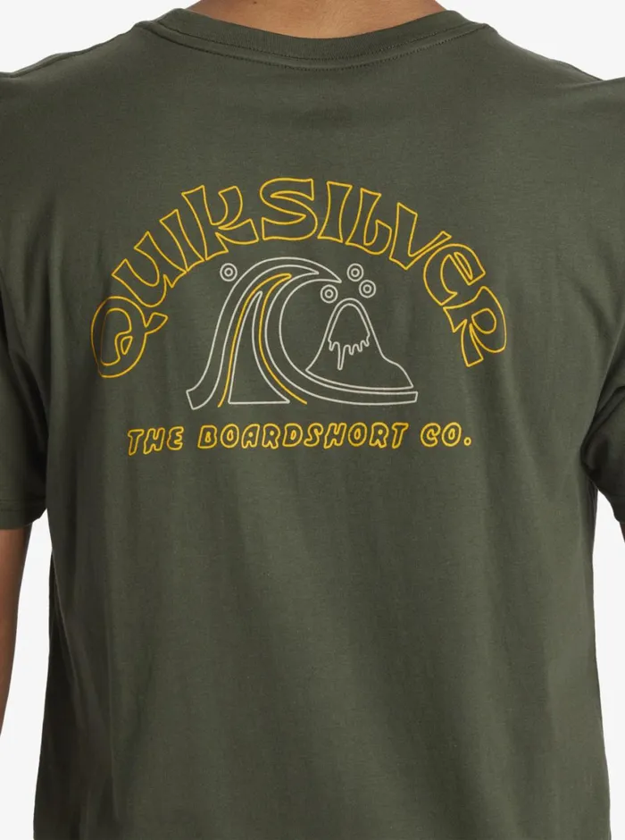 Quiksilver Bubble Outline TShirt Climbing Ivy Mens Tees Quiksilver Bubble Outline TShirt Climbing Ivy Mens Tees