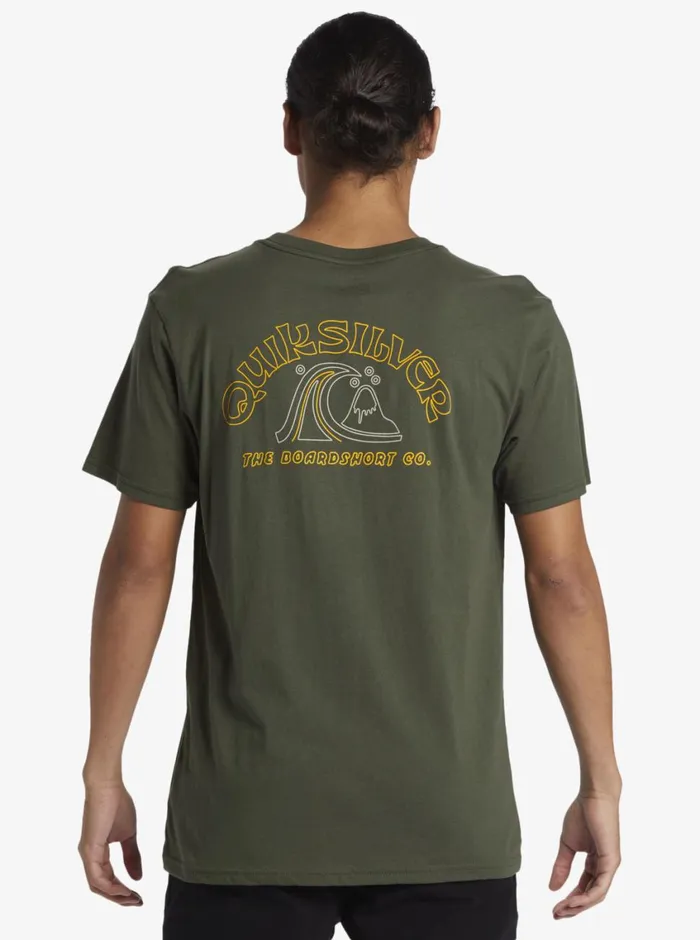 Quiksilver Bubble Outline TShirt Climbing Ivy Mens Tees Quiksilver Bubble Outline TShirt Climbing Ivy Mens Tees