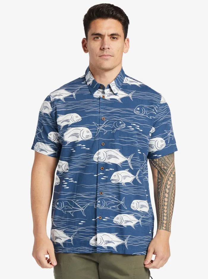 Quiksilver Dive Sites Woven Shirt Ensign Blue Dive Sites MensWaterman Shirts and Polos Quiksilver Dive Sites Woven Shirt Ensign Blue Dive Sites MensWaterman Shirts and Polos