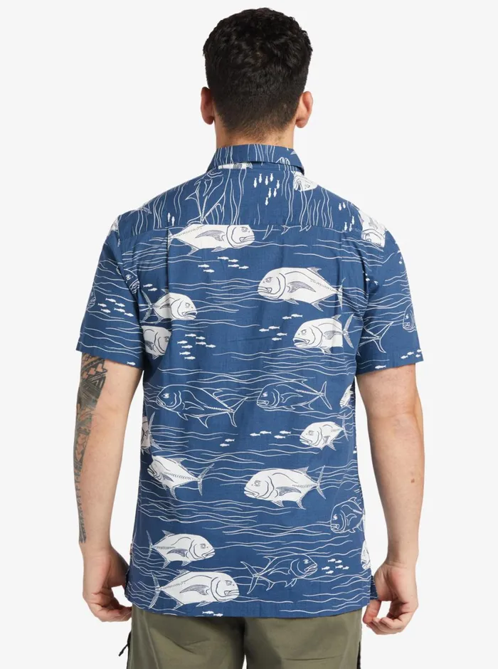 Quiksilver Dive Sites Woven Shirt Ensign Blue Dive Sites MensWaterman Shirts and Polos Quiksilver Dive Sites Woven Shirt Ensign Blue Dive Sites MensWaterman Shirts and Polos