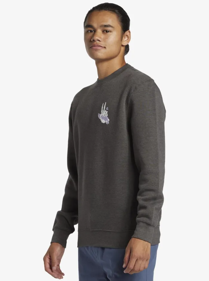 Quiksilver E Peace Out Crew Neck Sweatshirt Charcoal Heather Mens Sweatshirts and Hoodies Quiksilver E Peace Out Crew Neck Sweatshirt Charcoal Heather Mens Sweatshirts and Hoodies