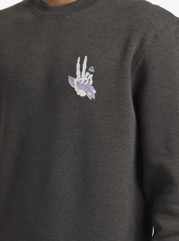 Quiksilver E Peace Out Crew Neck Sweatshirt Charcoal Heather Mens Sweatshirts and Hoodies Quiksilver E Peace Out Crew Neck Sweatshirt Charcoal Heather Mens Sweatshirts and Hoodies