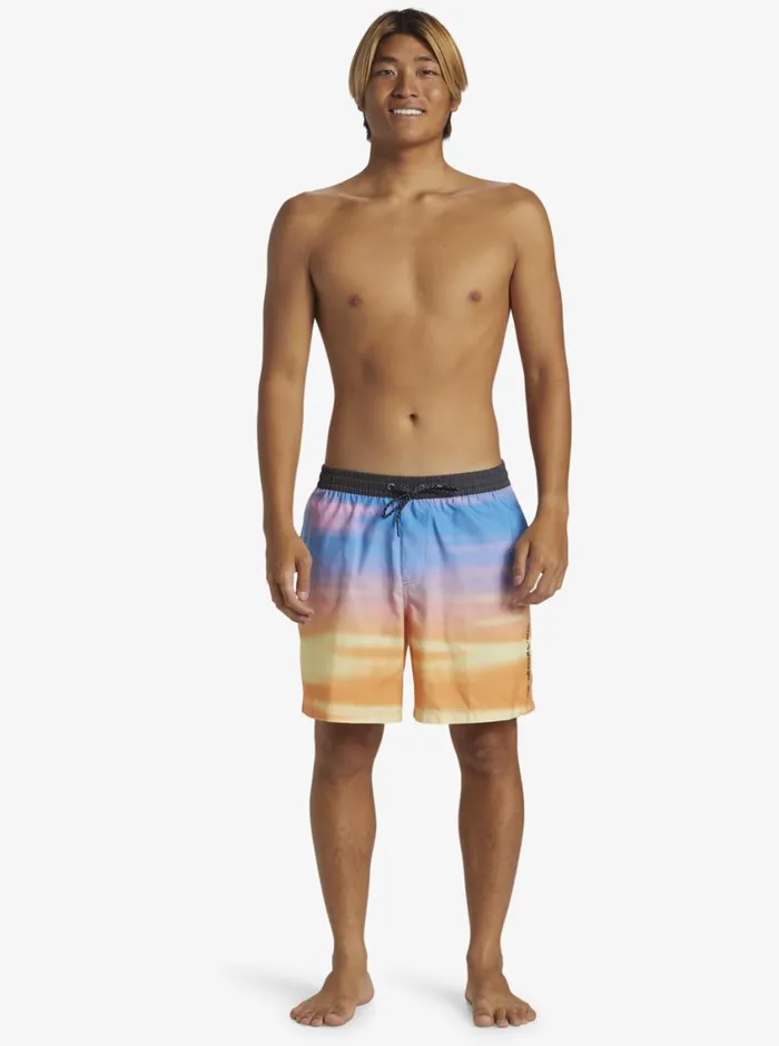 Quiksilver Everyday Fade Volley 17034 Elastic Waist Shorts Swedish Blue Mens Elastic Waist Quiksilver Everyday Fade Volley 17034 Elastic Waist Shorts Swedish Blue Mens Elastic Waist