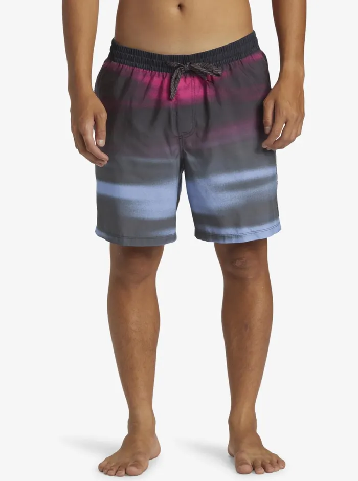 Quiksilver Everyday Fade Volley 17034 Elastic Waist Shorts Tarmac Mens Elastic Waist