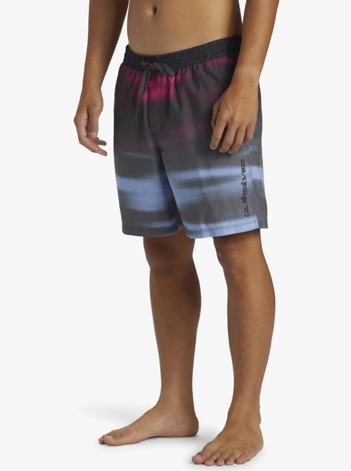 Quiksilver Everyday Fade Volley 17034 Elastic Waist Shorts Tarmac Mens Elastic Waist