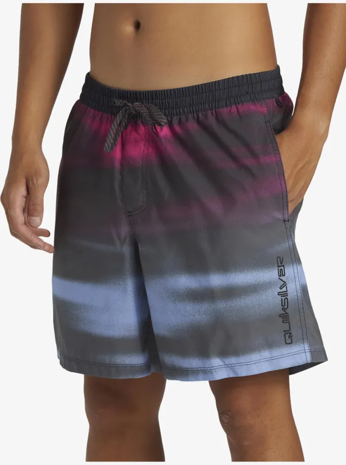 Quiksilver Everyday Fade Volley 17034 Elastic Waist Shorts Tarmac Mens Elastic Waist