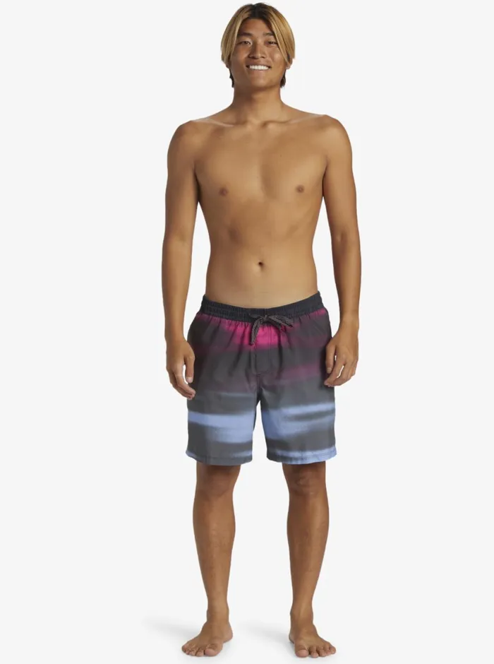 Quiksilver Everyday Fade Volley 17034 Elastic Waist Shorts Tarmac Mens Elastic Waist