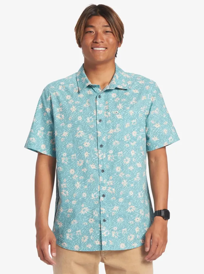Quiksilver Future Hippie Short Sleeve Woven Shirt Reef Waters Future Hippy Mens Shirts and Polos Quiksilver Future Hippie Short Sleeve Woven Shirt Reef Waters Future Hippy Mens Shirts and Polos