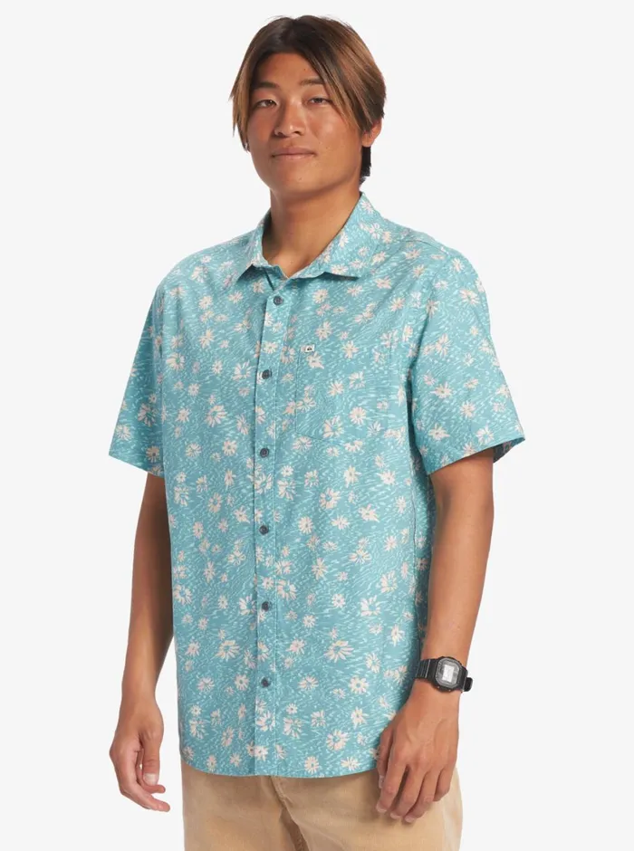 Quiksilver Future Hippie Short Sleeve Woven Shirt Reef Waters Future Hippy Mens Shirts and Polos Quiksilver Future Hippie Short Sleeve Woven Shirt Reef Waters Future Hippy Mens Shirts and Polos