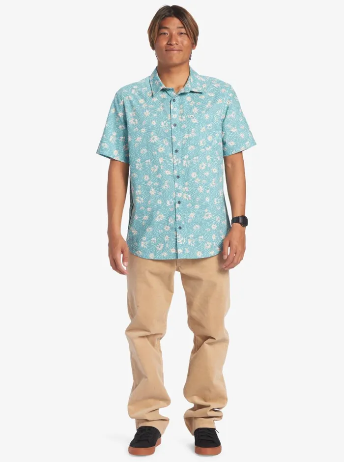 Quiksilver Future Hippie Short Sleeve Woven Shirt Reef Waters Future Hippy Mens Shirts and Polos Quiksilver Future Hippie Short Sleeve Woven Shirt Reef Waters Future Hippy Mens Shirts and Polos