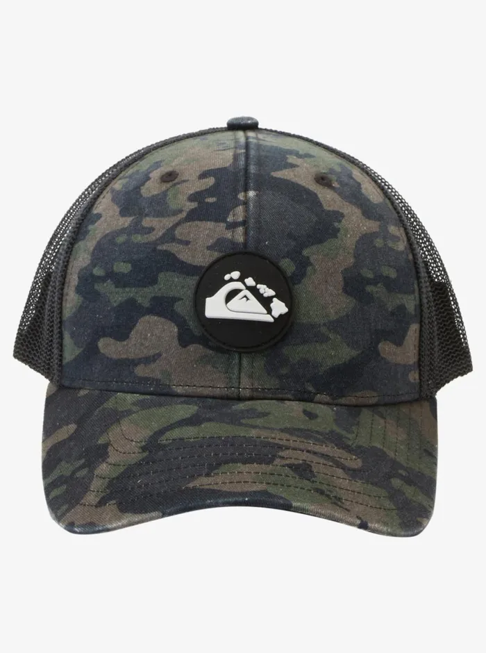 Quiksilver Hawaii Islands Camo Trucker Hat Thyme Mens Hats