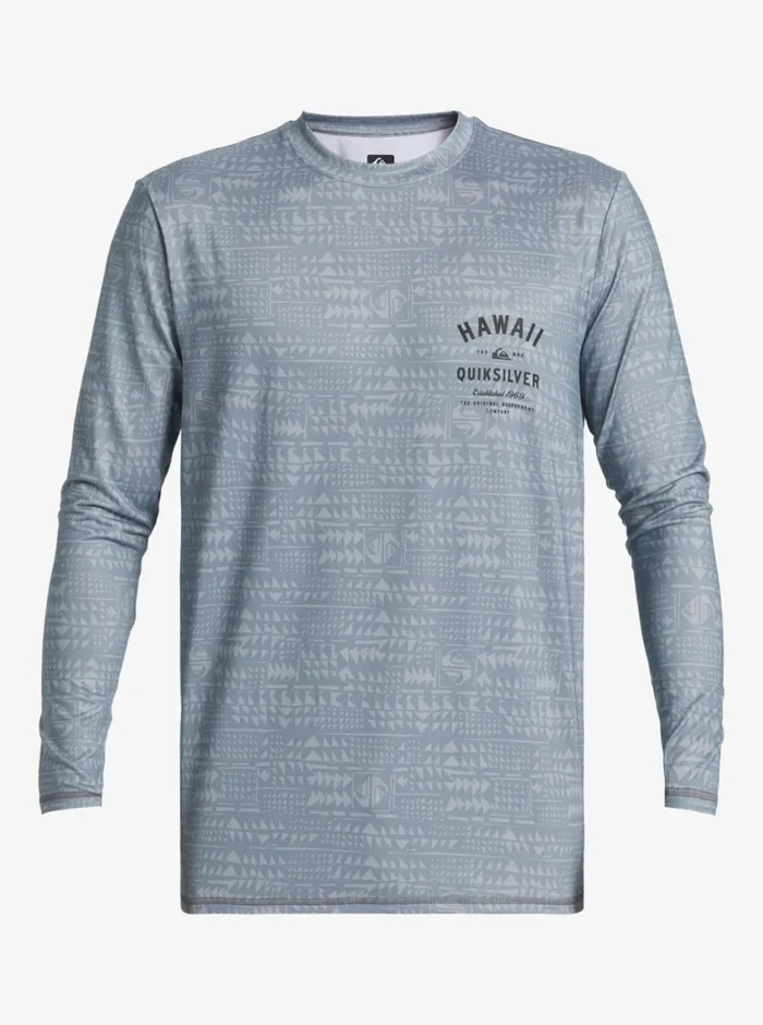 Quiksilver Hawaii Multiply Long Sleeve Surf Tee Quarry Mens Rashguards