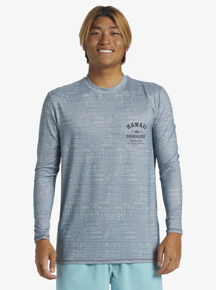 Quiksilver Hawaii Multiply Long Sleeve Surf Tee Quarry Mens Rashguards Quiksilver Hawaii Multiply Long Sleeve Surf Tee Quarry Mens Rashguards