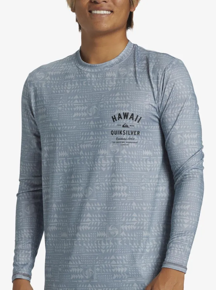 Quiksilver Hawaii Multiply Long Sleeve Surf Tee Quarry Mens Rashguards Quiksilver Hawaii Multiply Long Sleeve Surf Tee Quarry Mens Rashguards