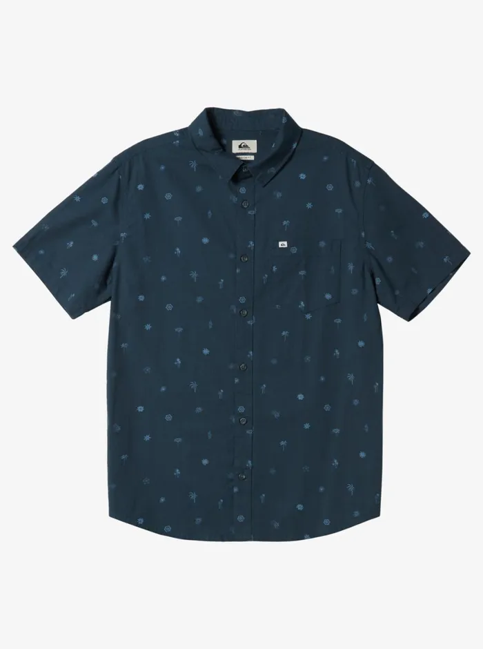 Quiksilver Heat Wave Short Sleeve Woven Shirt Midnight Navy Heat Waves Mens Shirts and Polos