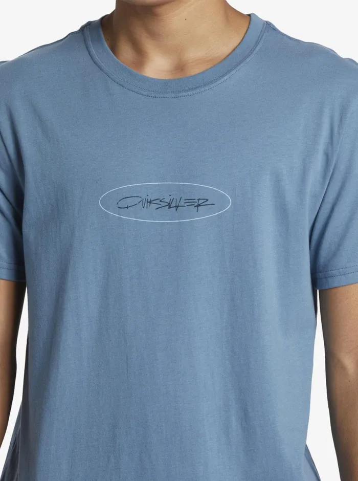 Quiksilver Level Up TShirt Aegean Blue Mens Tees Quiksilver Level Up TShirt Aegean Blue Mens Tees