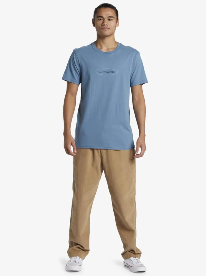 Quiksilver Level Up TShirt Aegean Blue Mens Tees Quiksilver Level Up TShirt Aegean Blue Mens Tees
