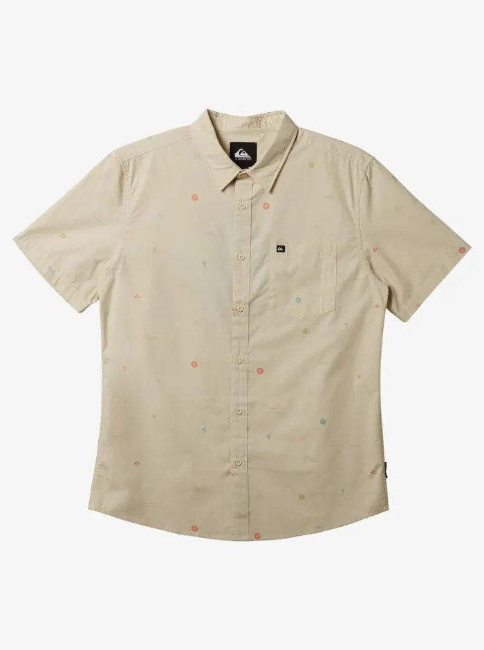 Quiksilver Mini Mo Classic Short Sleeve Woven Shirt Birch Mini Mo Ss Woven Mens Shirts and Polos Quiksilver Mini Mo Classic Short Sleeve Woven Shirt Birch Mini Mo Ss Woven Mens Shirts and Polos