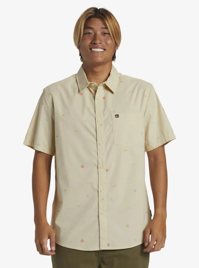 Quiksilver Mini Mo Classic Short Sleeve Woven Shirt Birch Mini Mo Ss Woven Mens Shirts and Polos