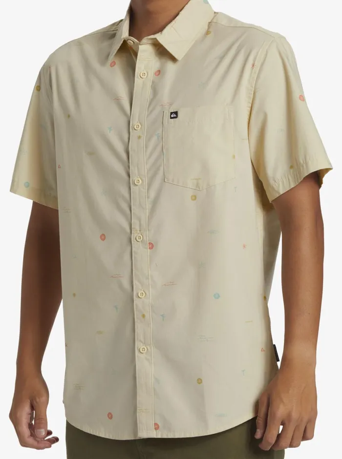 Quiksilver Mini Mo Classic Short Sleeve Woven Shirt Birch Mini Mo Ss Woven Mens Shirts and Polos