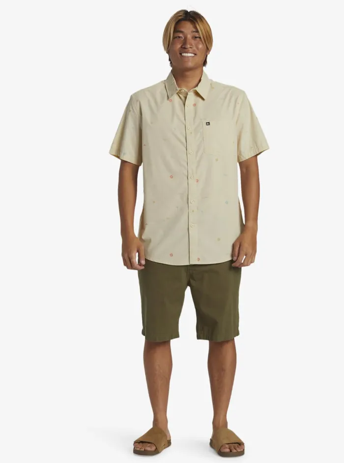 Quiksilver Mini Mo Classic Short Sleeve Woven Shirt Birch Mini Mo Ss Woven Mens Shirts and Polos