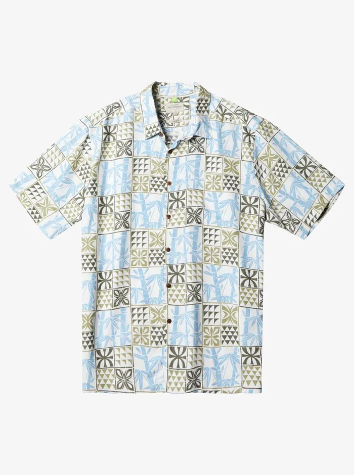 Quiksilver Plaid Flight Short Sleeve Shirt Tea Checked Flight Mens Shirts and Polos