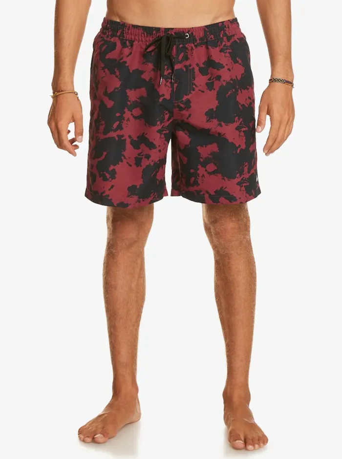 Quiksilver ReMix 17034 Volleys Mineral Red Mens Elastic Waist Quiksilver ReMix 17034 Volleys Mineral Red Mens Elastic Waist