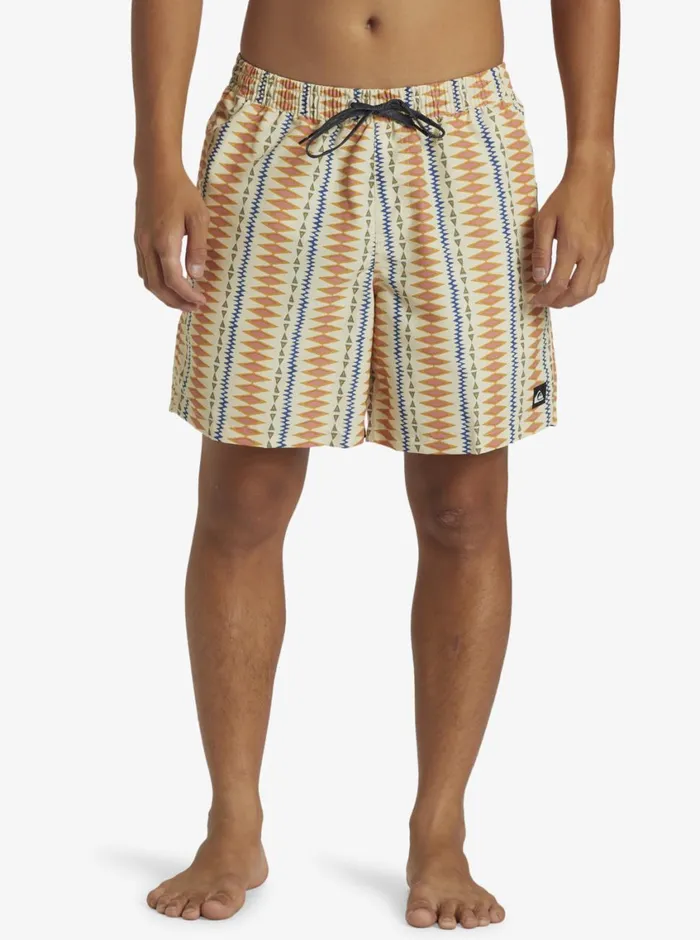 Quiksilver Remade Mix Volley 17034 Elastic Waist Shorts Oyster White Mens Elastic Waist Quiksilver Remade Mix Volley 17034 Elastic Waist Shorts Oyster White Mens Elastic Waist