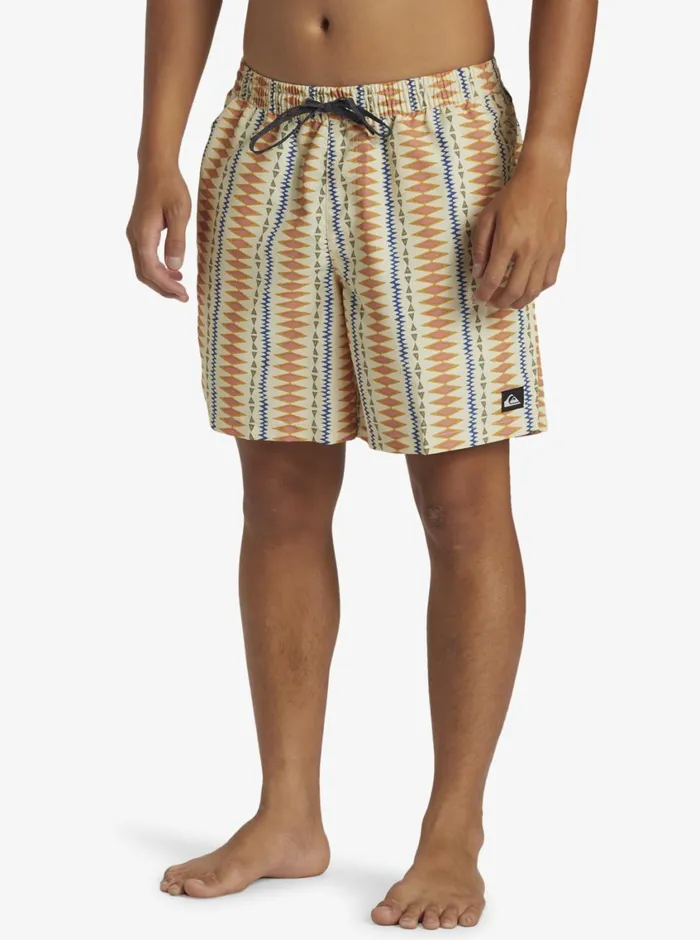 Quiksilver Remade Mix Volley 17034 Elastic Waist Shorts Oyster White Mens Elastic Waist Quiksilver Remade Mix Volley 17034 Elastic Waist Shorts Oyster White Mens Elastic Waist