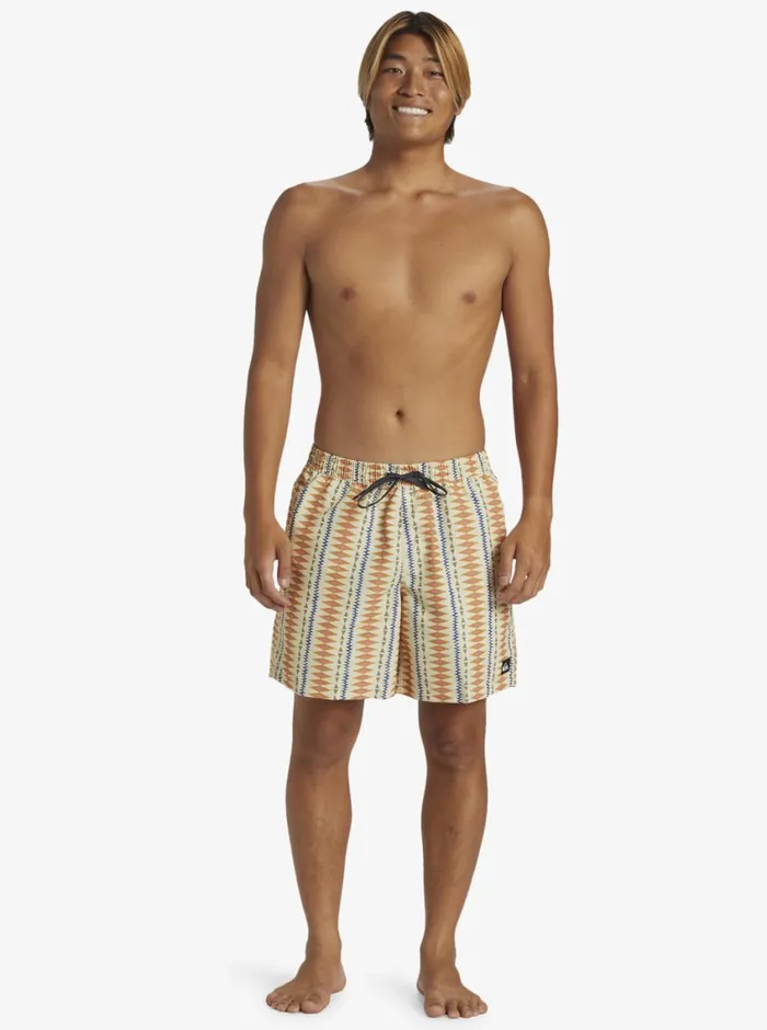 Quiksilver Remade Mix Volley 17034 Elastic Waist Shorts Oyster White Mens Elastic Waist Quiksilver Remade Mix Volley 17034 Elastic Waist Shorts Oyster White Mens Elastic Waist