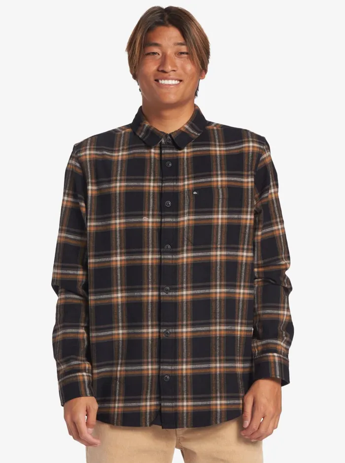 Quiksilver Sanders Long Sleeve Top Black Sanders Flannel Mens Shirts and Polos Quiksilver Sanders Long Sleeve Top Black Sanders Flannel Mens Shirts and Polos