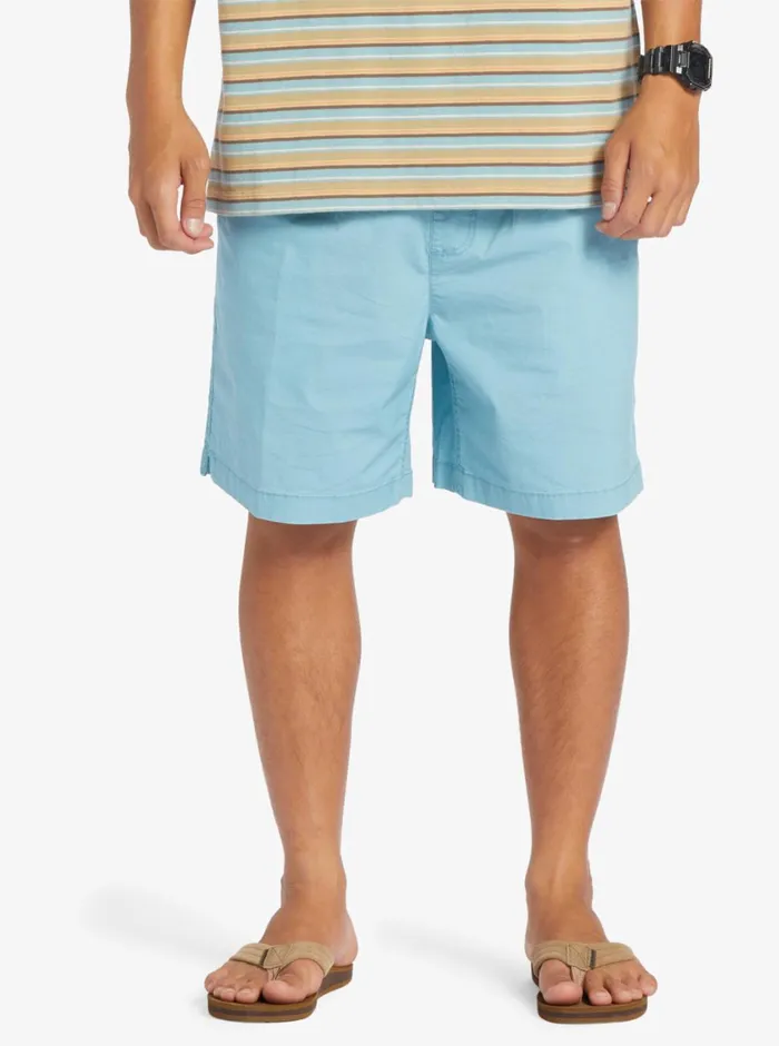 Quiksilver Taxer Elastic Waist Shorts Cameo Blue Mens Shorts and Amphibians Quiksilver Taxer Elastic Waist Shorts Cameo Blue Mens Shorts and Amphibians