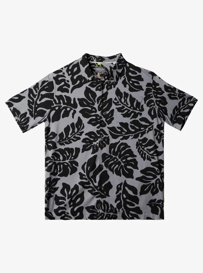 Quiksilver Waterfall Rain Short Sleeve Shirt Black Waterfall Rain MensWaterman Shirts and Polos