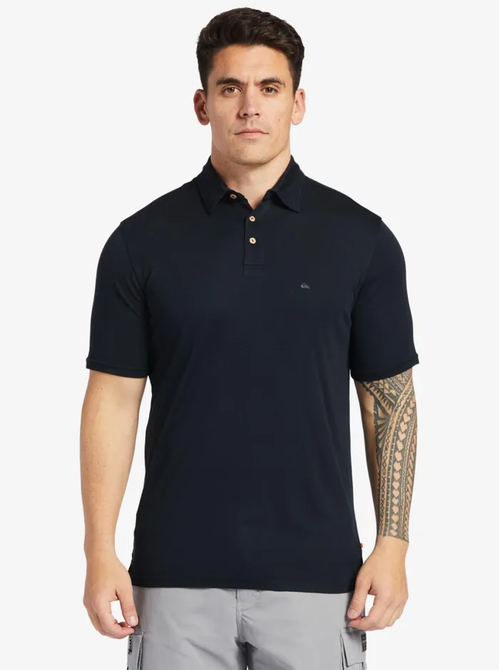 Quiksilver Waterpolo Short Sleeve Polo Shirt Black MensWaterman Shirts and Polos Quiksilver Waterpolo Short Sleeve Polo Shirt Black MensWaterman Shirts and Polos