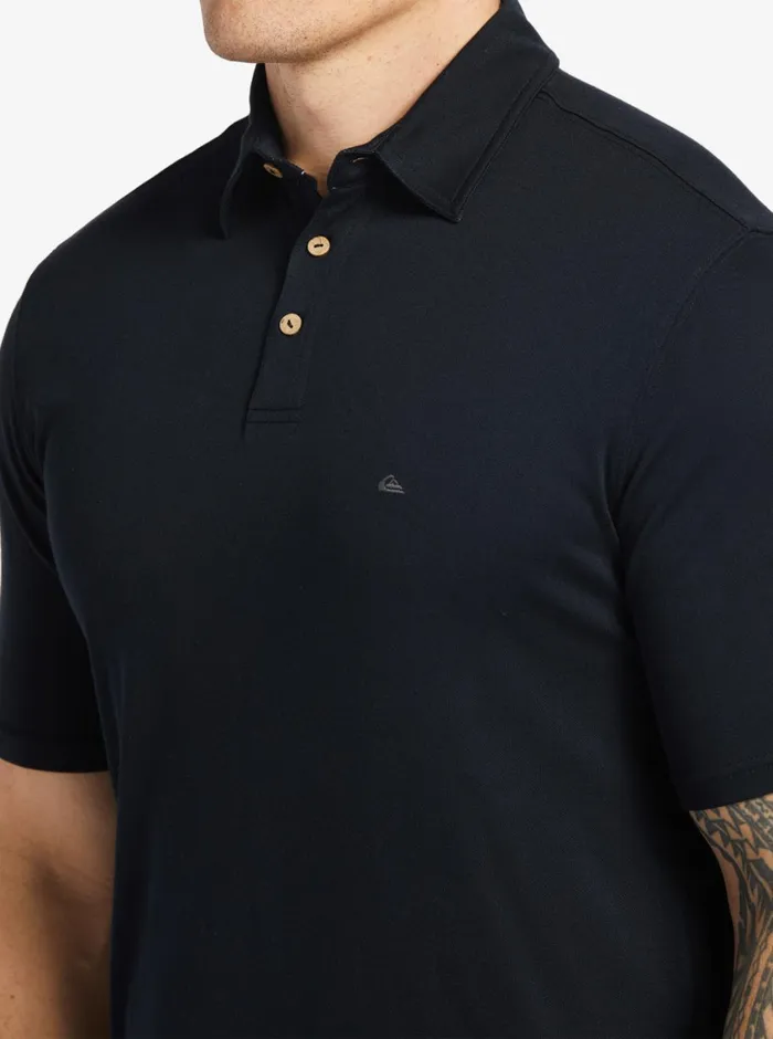 Quiksilver Waterpolo Short Sleeve Polo Shirt Black MensWaterman Shirts and Polos Quiksilver Waterpolo Short Sleeve Polo Shirt Black MensWaterman Shirts and Polos