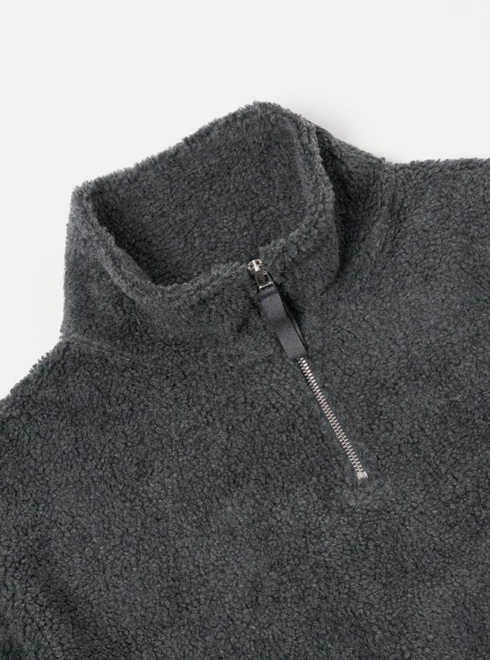 Ramsay Quarter Zip In Charcoal Mountain Fleece Men Universal Works Fleece