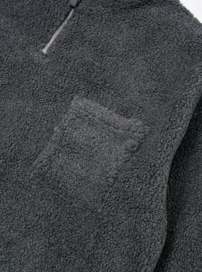 Ramsay Quarter Zip In Charcoal Mountain Fleece Men Universal Works Fleece