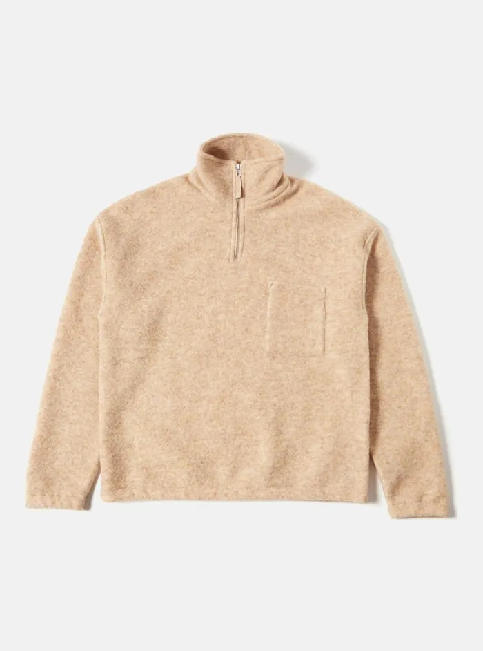 Ramsay Quarter Zip In Stone Wool Fleece Men Universal Works Fleece