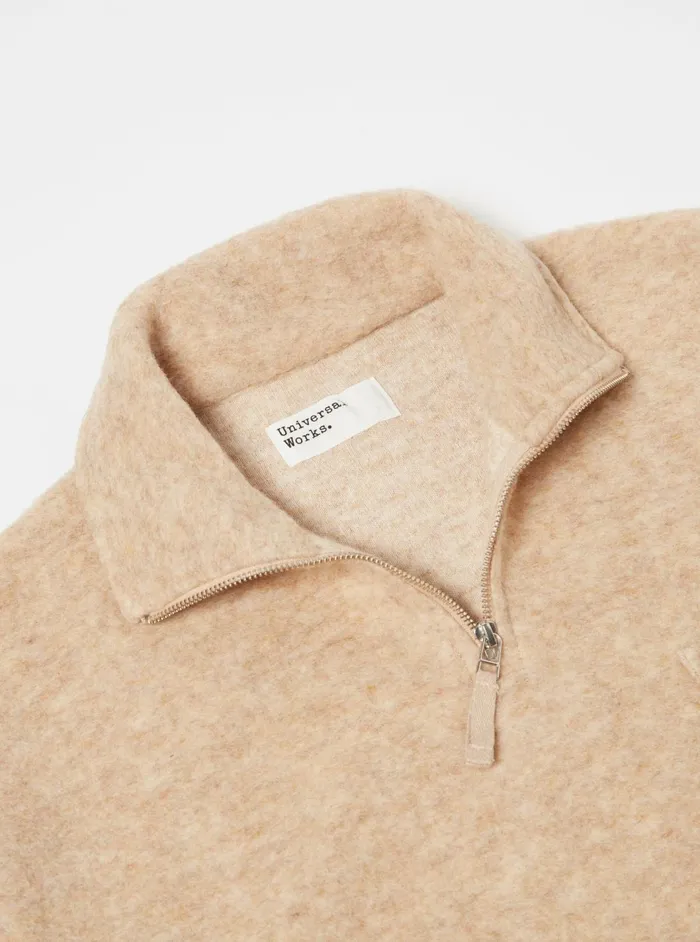 Ramsay Quarter Zip In Stone Wool Fleece Men Universal Works Fleece