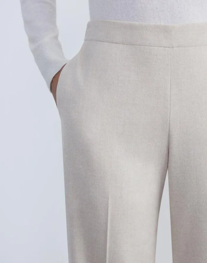 Ready To Wear CashmereWool Mlange Relaxed Jogger Pant Oatmeal Melange Lafayette 148 New York Pants and Shorts