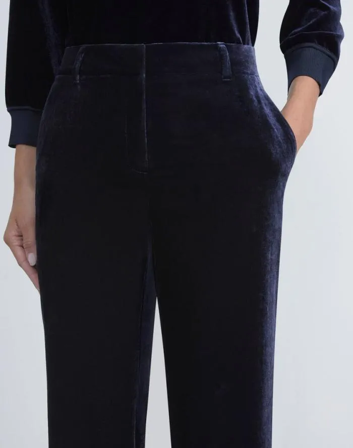 Ready To Wear Crushed Velvet Gates Pant Midnight Blue Lafayette 148 New York Pants and Shorts