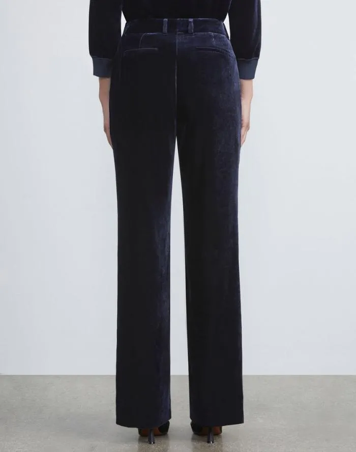 Ready To Wear Crushed Velvet Gates Pant Midnight Blue Lafayette 148 New York Pants and Shorts