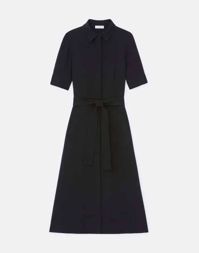 Ready To Wear Finesse Crepe Belted Shirtdress Black Lafayette 148 New York Dresses Ready To Wear Finesse Crepe Belted Shirtdress Black Lafayette 148 New York Dresses