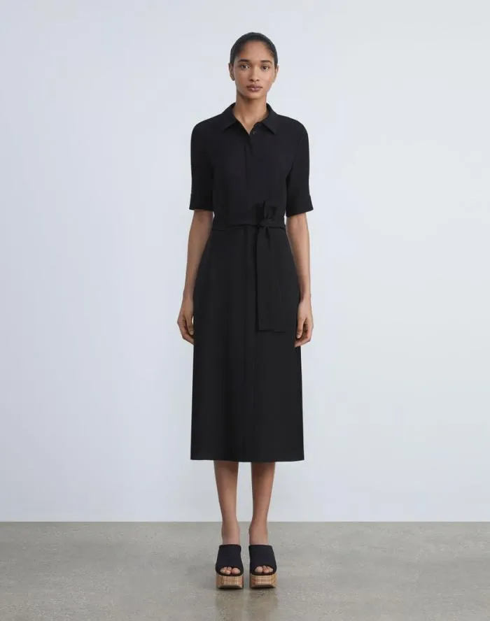 Ready To Wear Finesse Crepe Belted Shirtdress Black Lafayette 148 New York Dresses Ready To Wear Finesse Crepe Belted Shirtdress Black Lafayette 148 New York Dresses