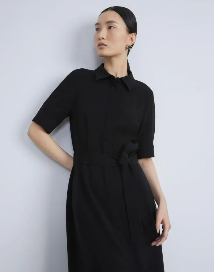 Ready To Wear Finesse Crepe Belted Shirtdress Black Lafayette 148 New York Dresses Ready To Wear Finesse Crepe Belted Shirtdress Black Lafayette 148 New York Dresses