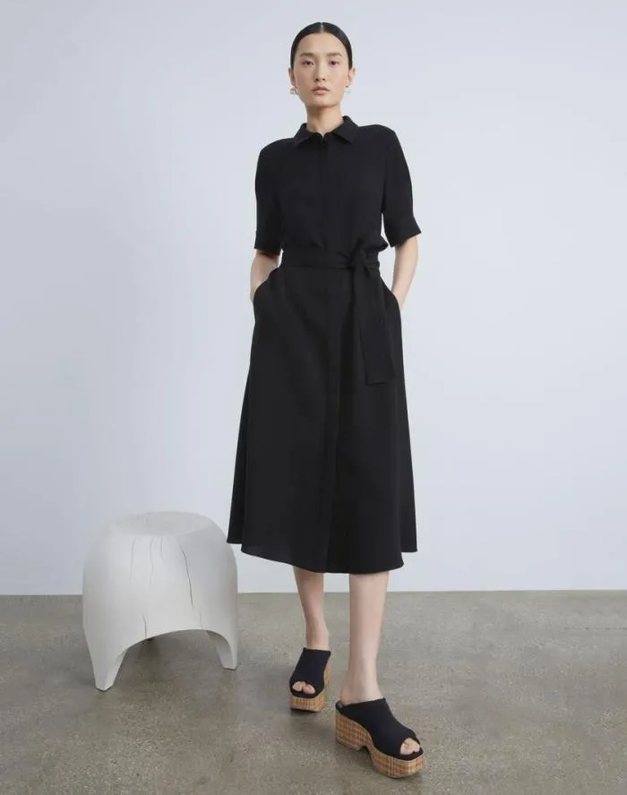 Ready To Wear Finesse Crepe Belted Shirtdress Black Lafayette 148 New York Dresses Ready To Wear Finesse Crepe Belted Shirtdress Black Lafayette 148 New York Dresses