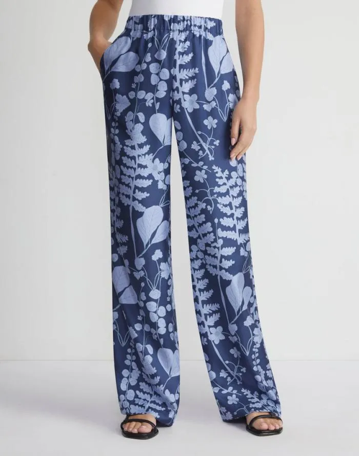 Ready To Wear Frost Flora Print Silk Twill Perry Pant Midnight Blue Multi Lafayette 148 New York Pants and Shorts Ready To Wear Frost Flora Print Silk Twill Perry Pant Midnight Blue Multi Lafayette 148 New York Pants and Shorts