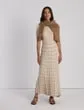 Ready To Wear Gingham Responsible Matte Crepe Knit Asymmetric Skirt Dune Multi Lafayette 148 New York Skirts